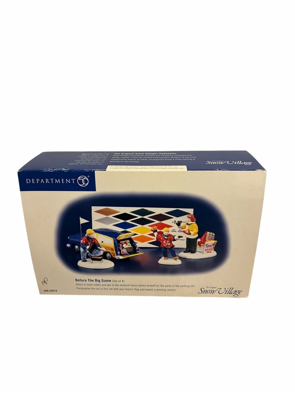 Department 56 Snow Village Figurine Set with Blue and White Box Art